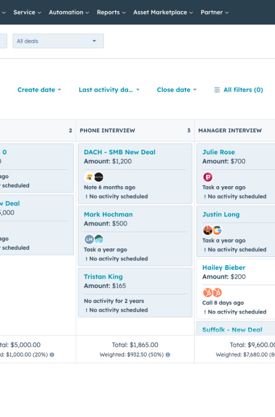 deal pipeline hubspot